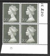 1970 20p Decimal Machin Cylinder 25 UNMOUNTED MINT