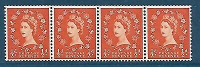 S2 Horizontal Wilding coil strip Edward Crown UNMOUNTED MINT