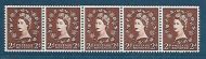 S36 2d Wilding Tudor Crown Horizontal coil strip UNMOUNTED MINT MNH