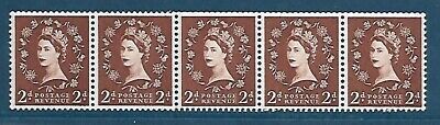S36 2d Wilding Tudor Crown Horizontal coil strip UNMOUNTED MINT MNH