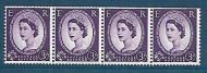 S67 3d Wilding Tudor Crown Horizontal coil strip UNMOUNTED MINT MNH