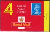 HA1 4 x 2nd Class Stamps Barcode booklet - complete - No Cylinder