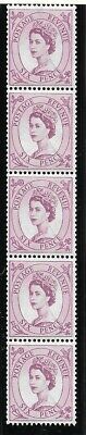 S107 6d Multi Crown Cream watermark Vertical Coil strip UNMOUNTED MINT