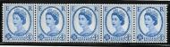 S85 4d Multi Crowns white Horizontal Coil strip of 5 UNMOUNTED MINT/MNH