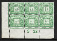 D1 ½d Royal Cypher Postage due Control S 22 perf UNMOUNTED MINT