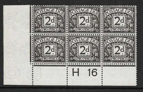 D4 2d Royal Cypher Postage due Control H 16 perf UNMOUNTED MINT