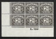 D13 2d Block Cypher Postage due Control L 29 Imperf UNMOUNTED MINT