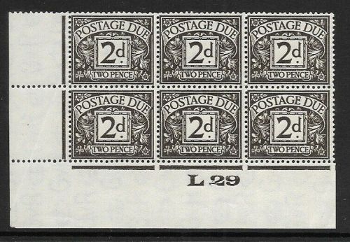 D13 2d Block Cypher Postage due Control L 29 Imperf UNMOUNTED MINT