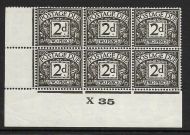 D13 2d Block Cypher Postage due Control X 35 Imperf UNMOUNTED MINT