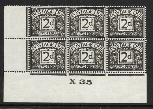 D13 2d Block Cypher Postage due Control X 35 Imperf UNMOUNTED MINT