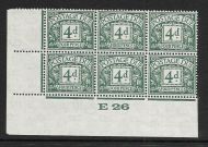 D15 4d Block Cypher Postage due Control E 26 Imperf UNMOUNTED MINT