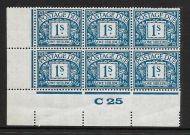 D17 1 - Block Cypher Postage due Control C25 Imperf UNMOUNTED MINT
