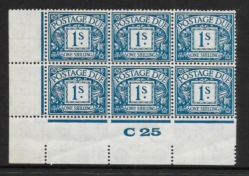 D17 1 - Block Cypher Postage due Control C25 Imperf UNMOUNTED MINT