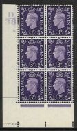 1937 3d Violet Dark colours D38 9 Dot perf 5(E I) block 6 UNMOUNTED MINT