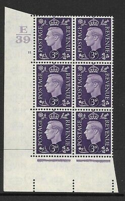 3d Violet Dark colours E39 11 No Dot perf 5(E I) block 6 UNMOUNTED MINT MNH