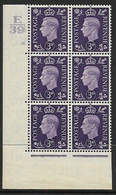 3d Violet Dark colours E39 11 Dot perf 5(E I) block 6 UNMOUNTED MINT MNH