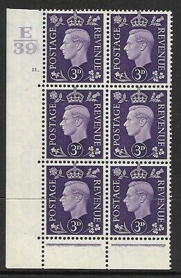 3d Violet Dark colours E39 11 Dot perf 6B(E P) block 6 UNMOUNTED MINT MNH