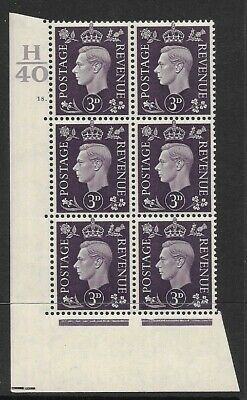 1938 3d Violet Dark colours H40 18 Dot perf 5(E I) block 6 UNMOUNTED MINT MNH