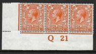 N19(7) 2d Bright Orange Royal Cypher Control Q 21 Imperf UNMOUNTED MINT