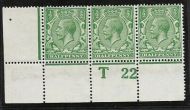 N14(17) ½d Cobalt Green Control T 22 perf MOUNTED MINT