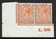 2d Orange Block Cypher Control L29 imperf UNMOUNTED MINT MNH