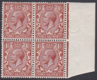1½d 364a Chestnut marginal block of four UNMOUNTED MINT