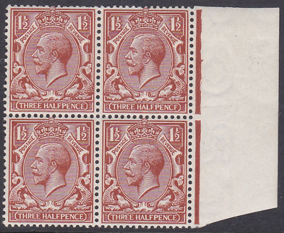 1½d 364a Chestnut marginal block of four UNMOUNTED MINT