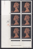 Pre-decimal Machin 1 9 GA 2B Head A Perf A Cylinder 1A1B ND Bright Orange - MNH