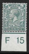 N23(2) 4d Pale Grey Green Royal Cypher control F15 Imperf UNMOUNTED MINT