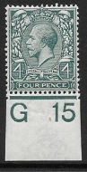 N23(1) 4d Grey Green Royal Cypher control G15 Imperf UNMOUNTED MINT