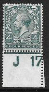N23(4) 4d Slate Green Royal Cypher control J17 perf single UNMOUNTED MINT