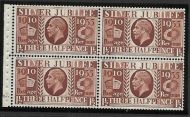 NComB7 1½d Silver Jubilee booklet pane perf B4 cyl 66 UNMOUNTED MINT