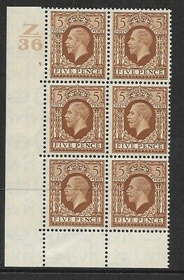 1934 5d Photogravure Cyl block of 6 Z36 5 Dot Perf 6B UNMOUNTED MINT