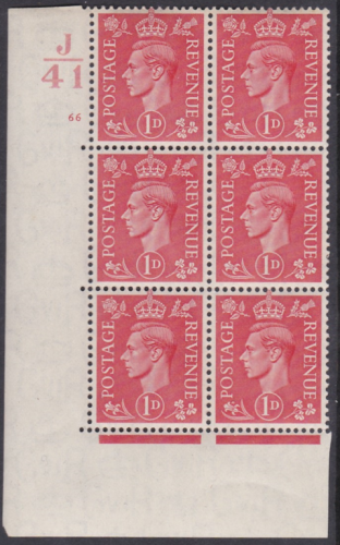 1d Red cylinder Block Control J41 66 No dot Perf 5(E I) UNMOUNTED MINT MNH