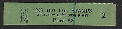 S26 1½d Edward watermark Sideways Delivery Coil leader N 2 with 4 stamps