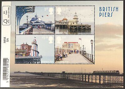 MS3641a 2014 British Piers barcode miniature sheet UNMOUNTED MINT MNH