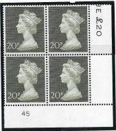 1970 20p Decimal Machin Cylinder 45 UNMOUNTED MINT