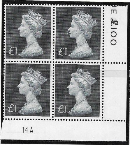 1972 £1 Decimal Machin Cylinder 14A UNMOUNTED MINT