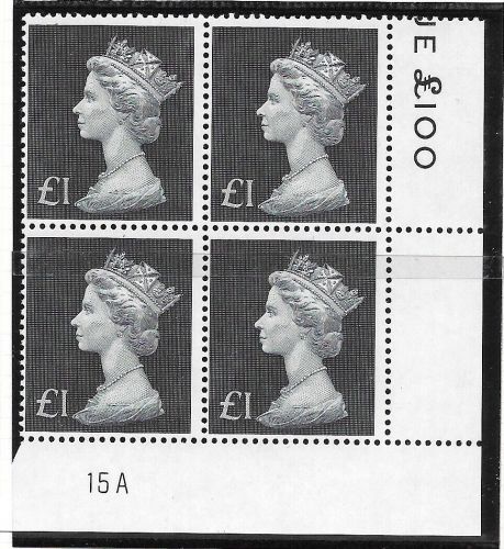 1972 £1 Decimal Machin Cylinder 15A UNMOUNTED MINT