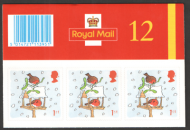 LX21 2001 Christmas Barcode Booklet -  12 x 1st Class - No Cylinder