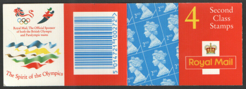 HA10 4 x 2nd Class Stamps Barcode booklet - complete - No Cylinder