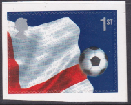 PM6 2002 Sg2294 Top right of flag 1st class stamp out of booklet - self adhesive