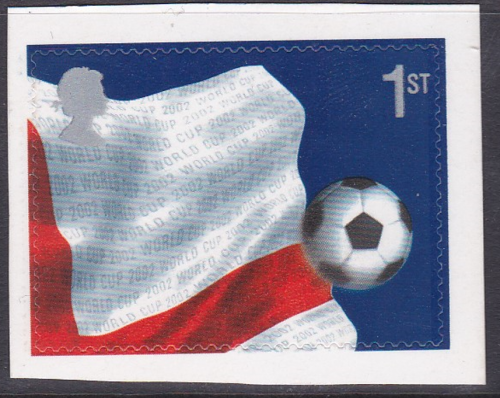PM6 2002 Sg2294 Top right of flag 1st class stamp out of booklet - self adhesive