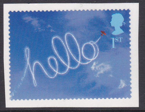 PM8 2002 Sg2264a Hello 1st class stamp out of booklet - self adhesive