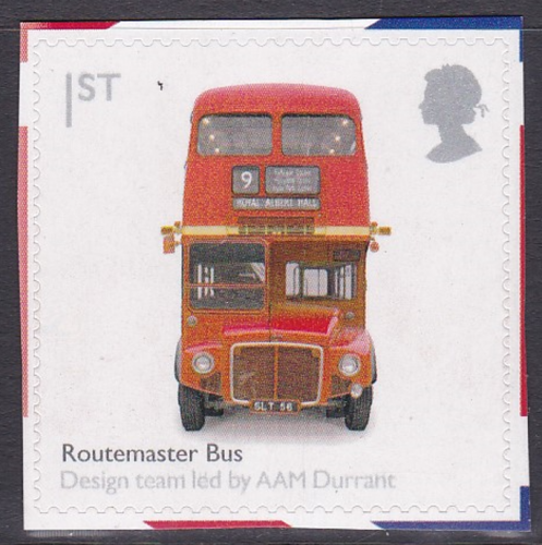PM16 2009 Sg2912 Routemaster Bus 1st class stamp out of booklet - self adhesive