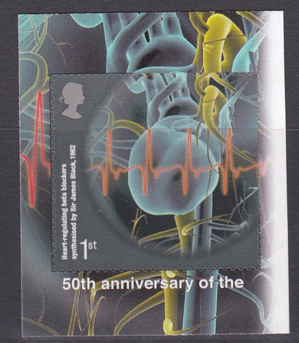 PM28 2011 Sg3153 Beta Blockers 1st class stamp out of booklet self adhesive Left
