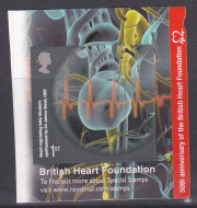 PM28 2011 Sg3153 Beta Blocker 1st class stamp out of booklet self adhesive right