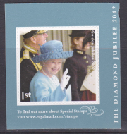 PM33 2012 Sg3327 Queen Elizabeth 1st class stamp out of booklet  self adhesive R