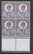 M30(3) 5d Dp Dull Red Purple  Bright Blue Somerset House blk 4 UNMOUNTED MINT