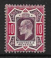 Sg 255 Spec M43(4) 10d Slate Purple  Deep Glossy Carmine De La Rue MOUNTED MINT